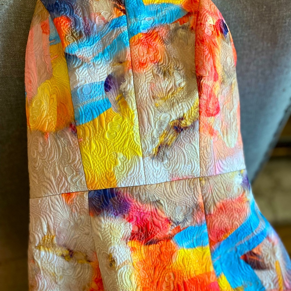H&M knee length abstract watercolor dress size 4 - Picture 5 of 5